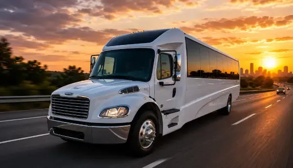 White 40 Passenger Shuttle Bus to rent