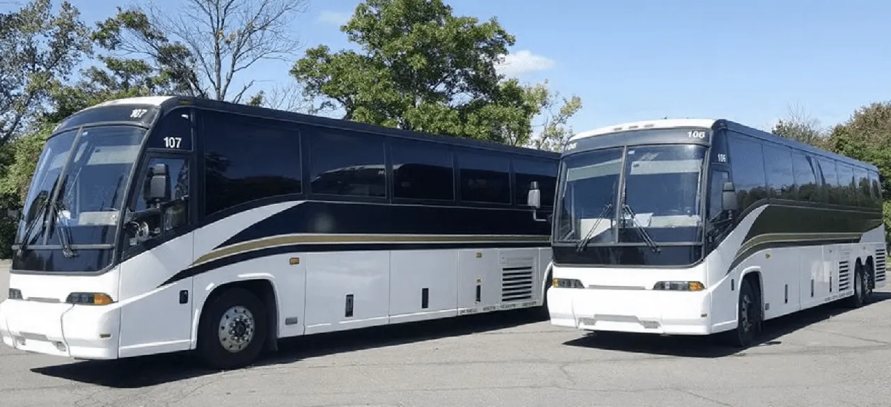 56 Passenger Charter Bus Green 56 Passenger Charter Bus to rent
