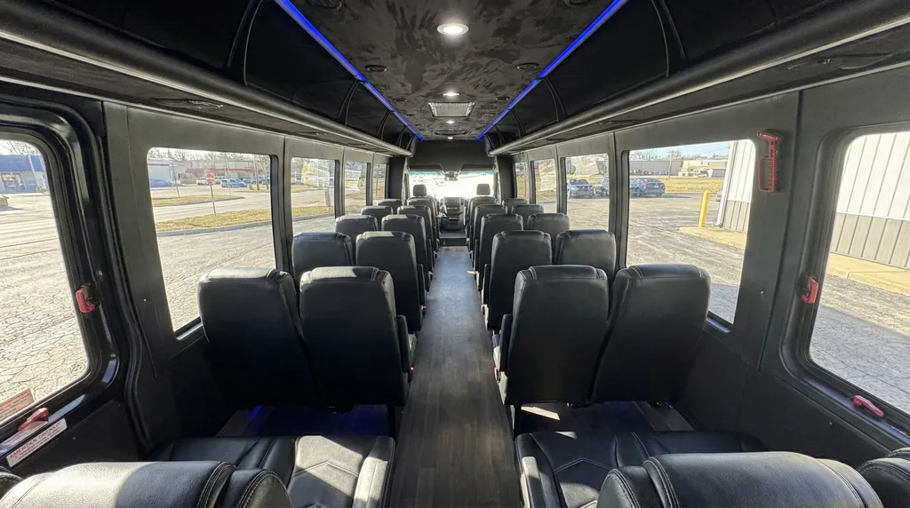 Black Ford E-450 Mini Bus, angle 2