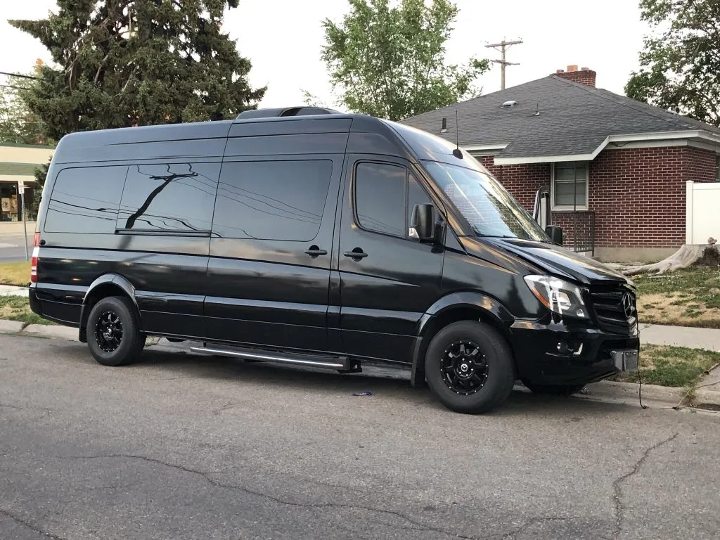 Black Ford Transit Executive Passenger Van to rent