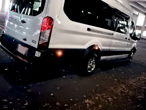White Ford Transit Van, angle 5