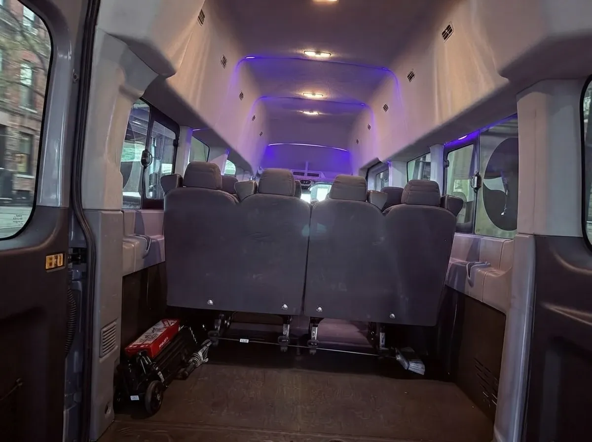 White Ford Transit Van, angle 6