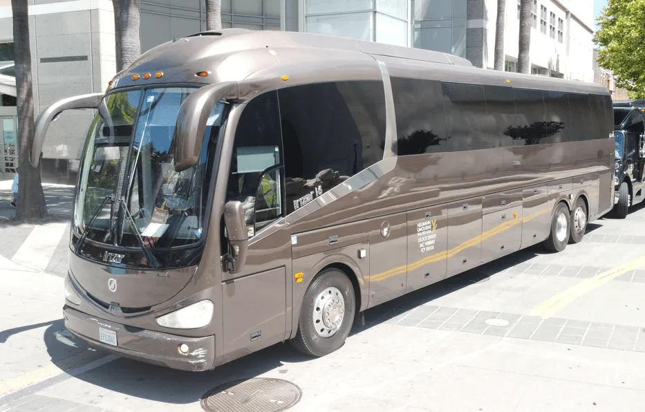 Irizar Motorcoach Brown Irizar Motorcoach with tinted windows