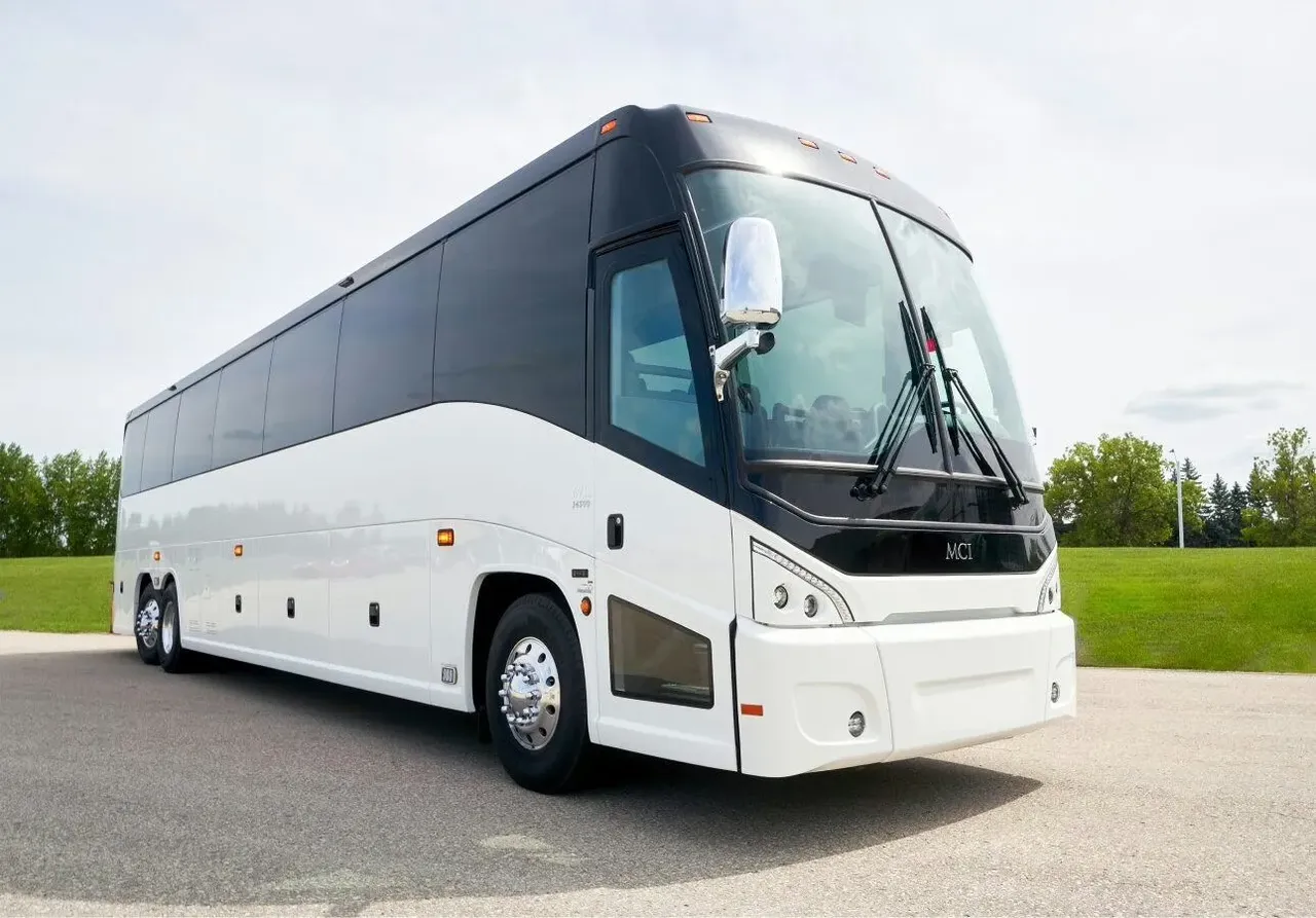 White MCI J4500 Charter Coach to rent