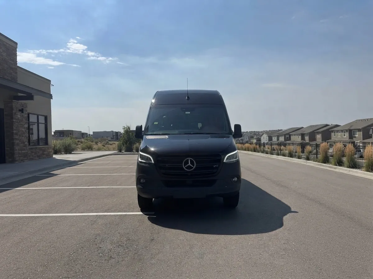 Black Mercedes-Benz Executive Sprinter, angle 2