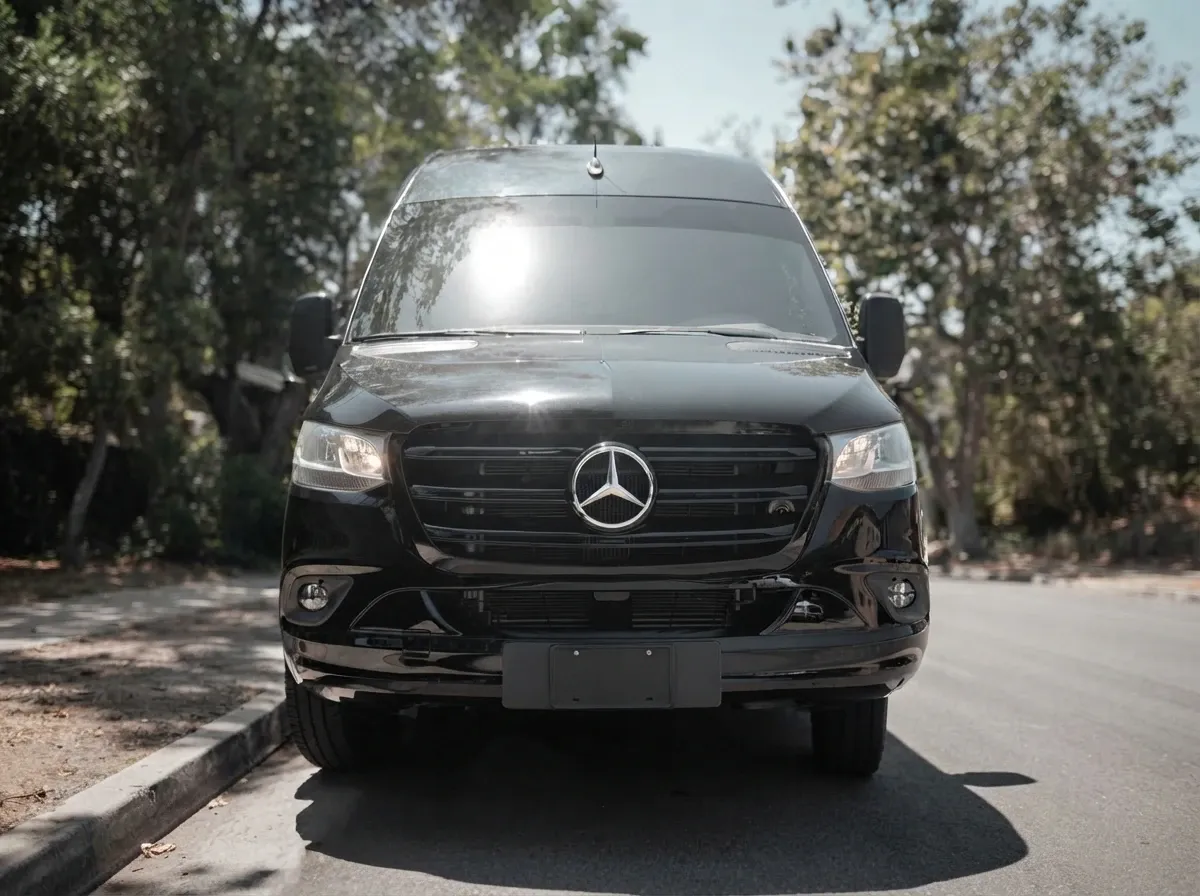 Black Mercedes-Benz Jet Sprinter to rent