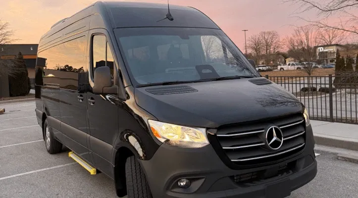 Black Mercedes-Benz Sprinter to rent