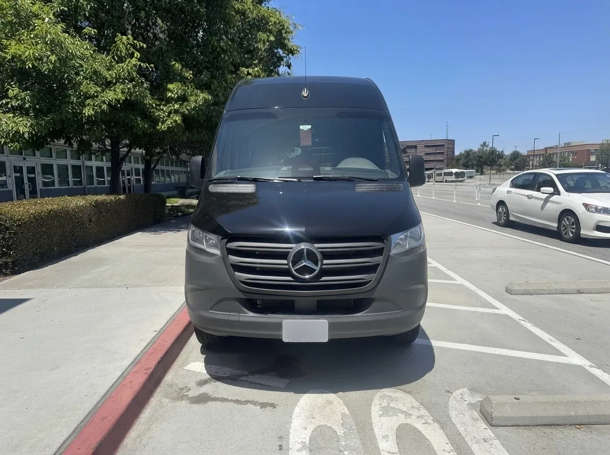 Black Mercedes-Benz Sprinter to rent