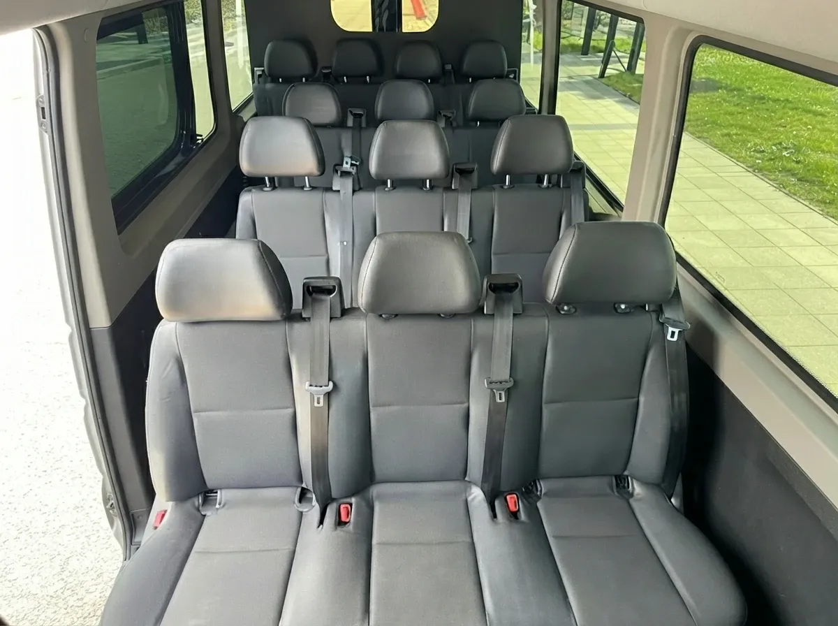 Black Mercedes-Benz Sprinter Van, angle 3