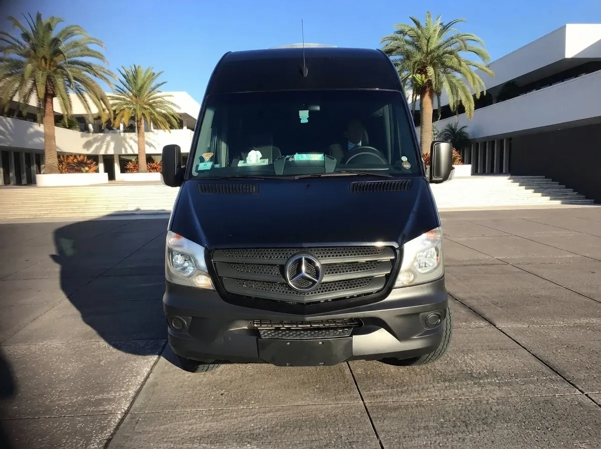 Black Mercedes-Benz Sprinter Van to rent