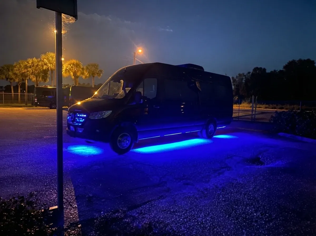 Black Mercedes-Benz Sprinter Van to rent