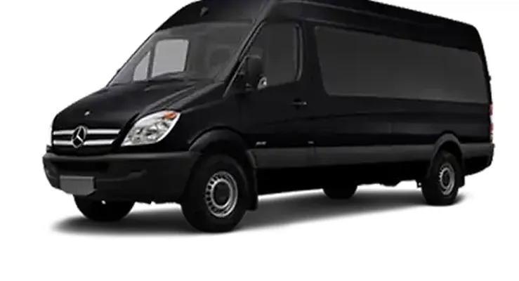 Black Mercedes-Benz Sprinter Van to rent