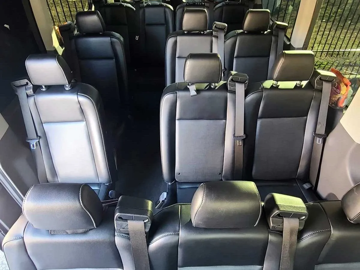 Black Mercedes-Benz Sprinter Van, angle 2