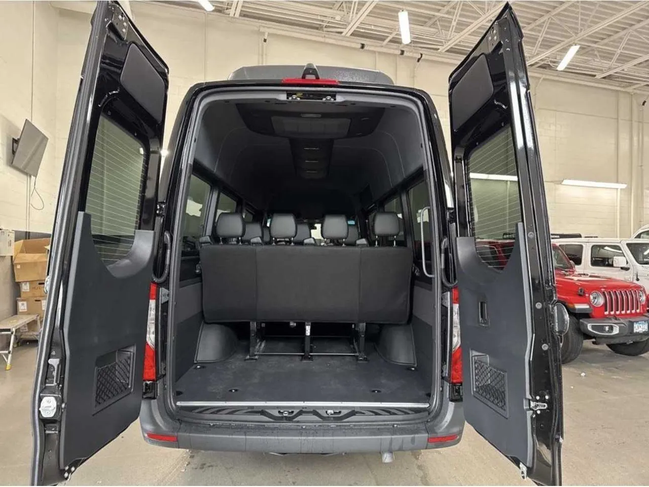 Mercedes-Benz Executive Sprinter cabin view with rear luggage area