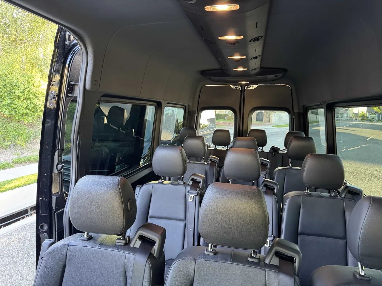 Black Mercedes Sprinter Van, angle 2