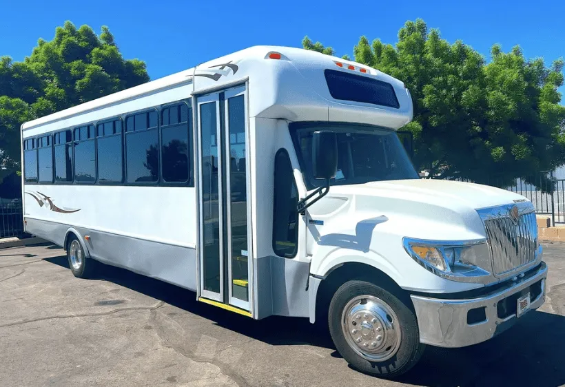 White 28 Passenger Mini Coach to rent