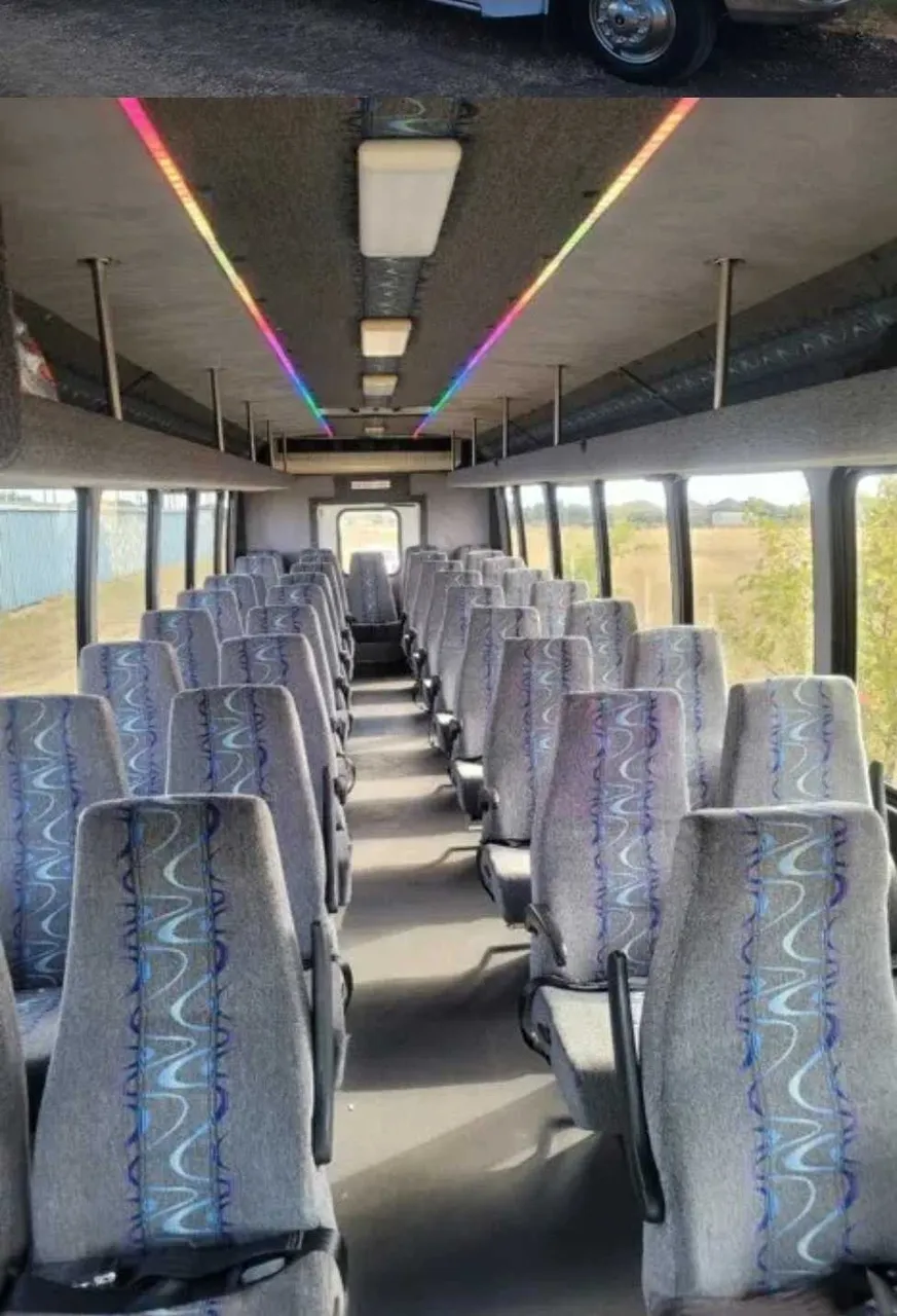 37 Passenger Mini Coach cabin view with LED ceiling lighting