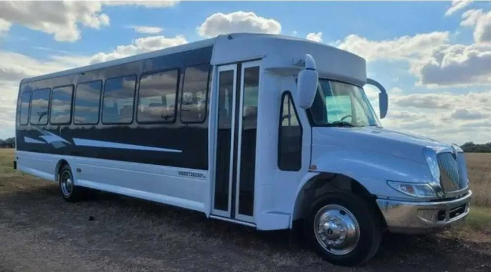 White 37 Passenger Mini Coach to rent