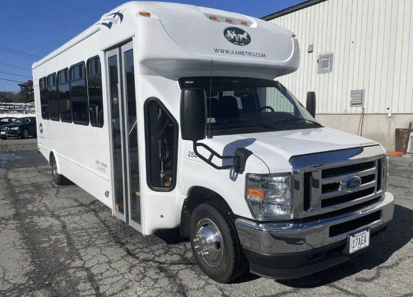 White 24 Passenger Mini Coach to rent