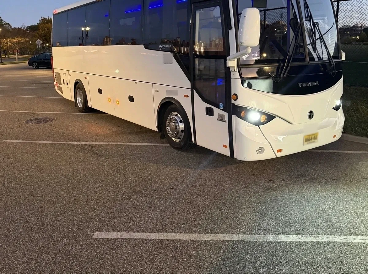 White 36 Passenger Mini Coach to rent