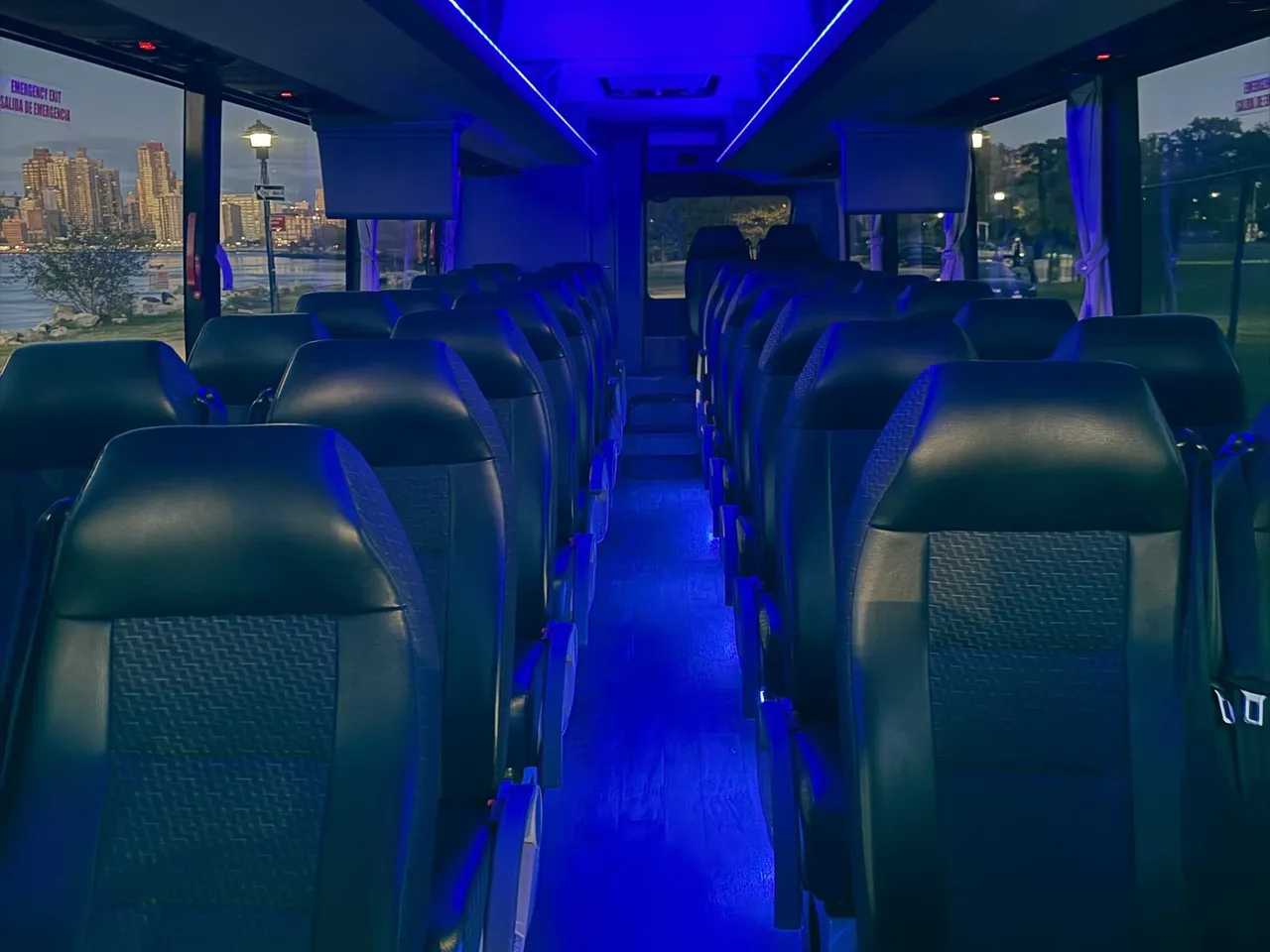 White 36 Passenger Mini Coach, angle 2