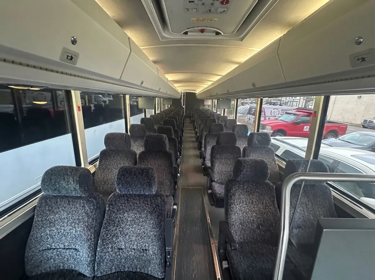 Green 55 Passenger Motor Coach, angle 2