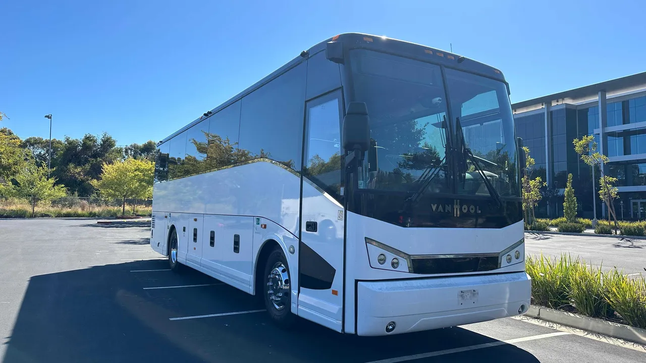 White 36 Passenger Motorcoach to rent