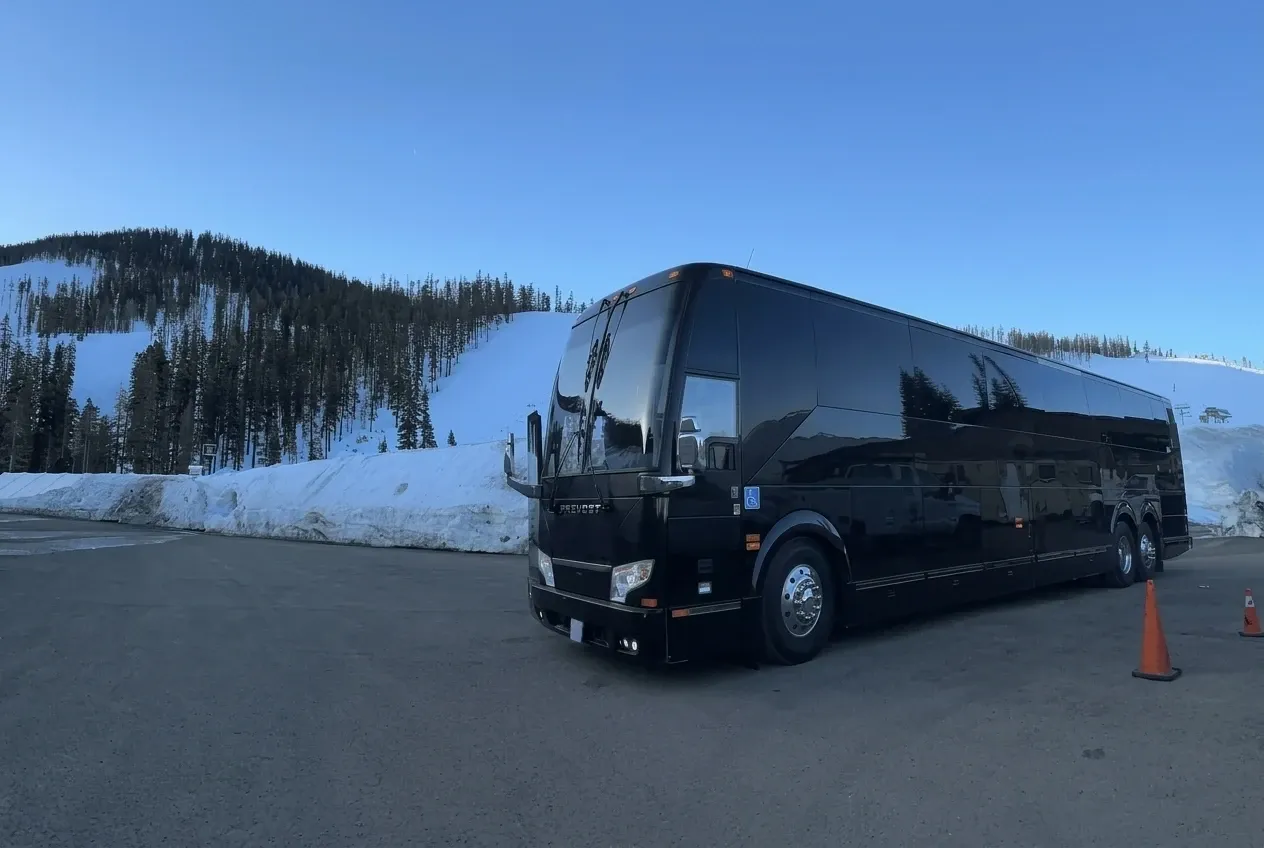 Black Prevost Motorcoach, angle 2