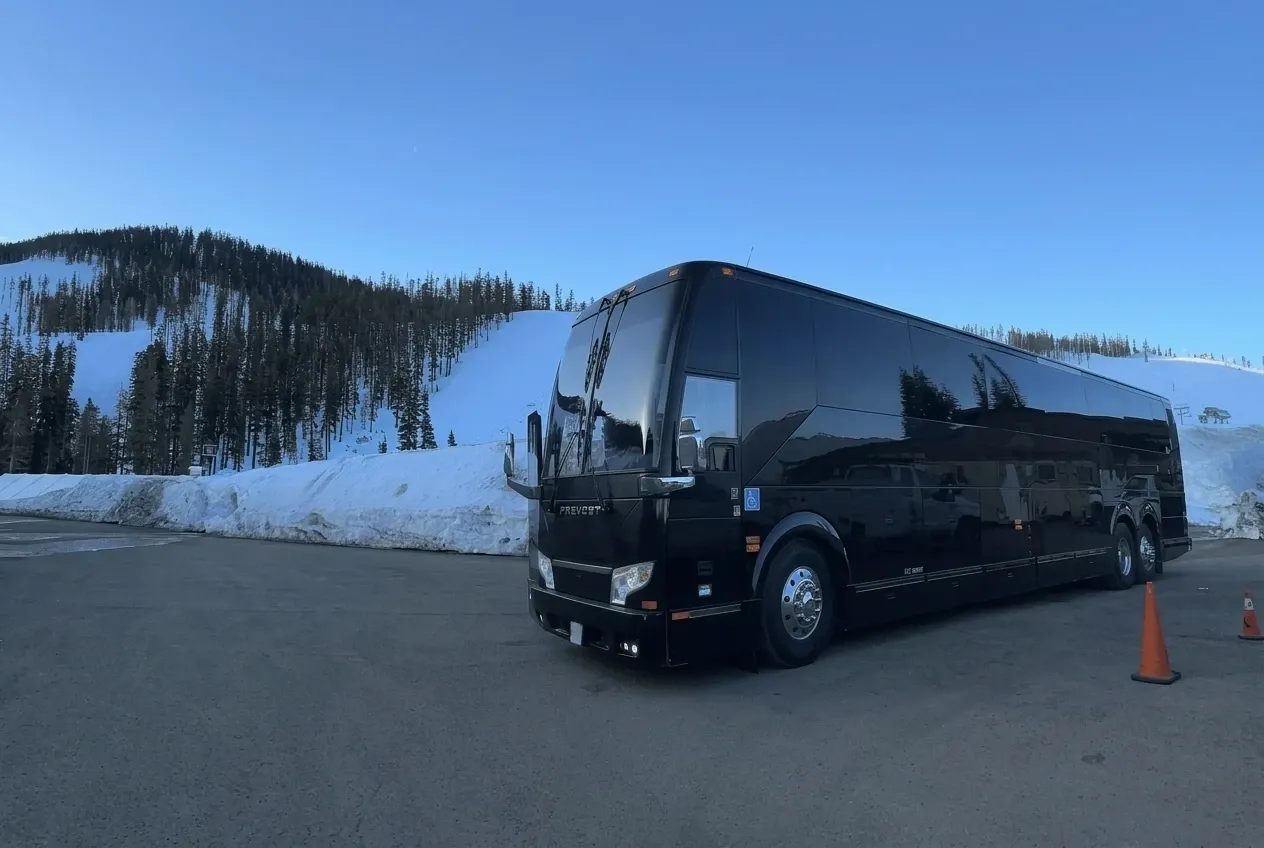 Black Prevost Motorcoach, angle 2