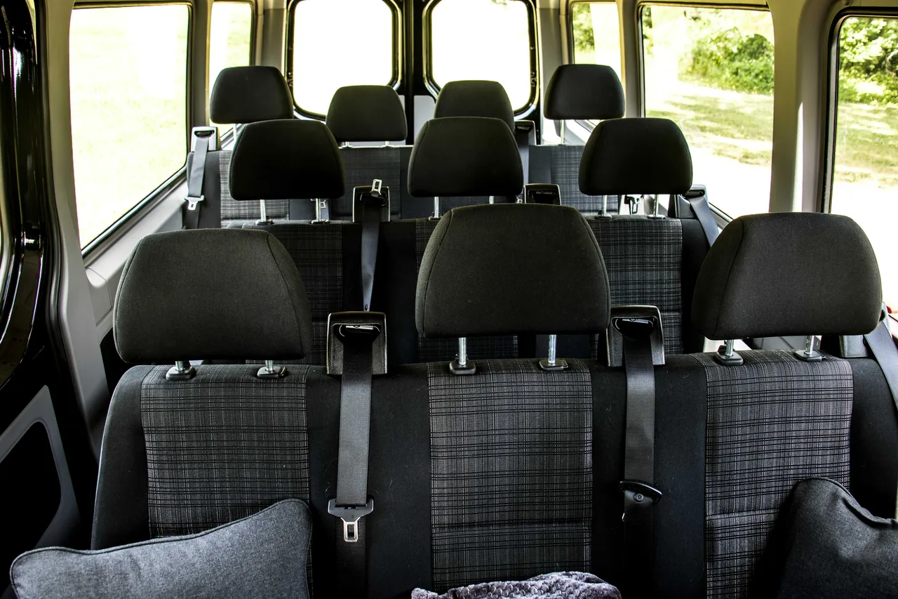11 Passenger Sprinter cabin view
