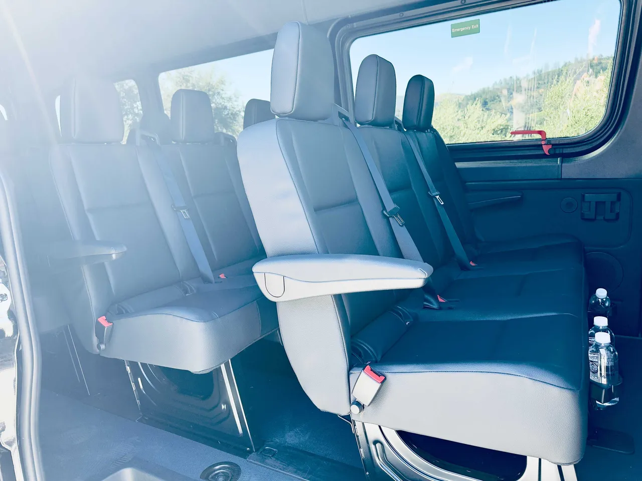 Sprinter Shuttle Sprinter Shuttle cabin view with passenger seat belts