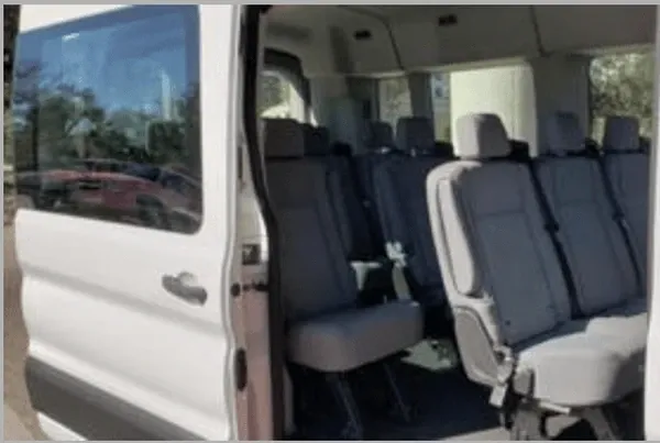 12 Passenger Transit Mini Bus White 12 Passenger Transit Mini Bus to rent