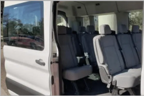 12 Passenger Transit Mini Bus cabin view