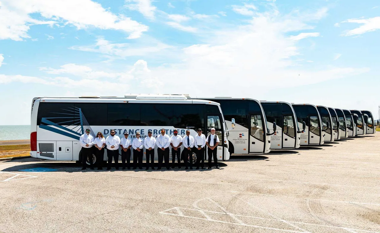 ADA Accessible Motorcoach exterior angle with tinted windows