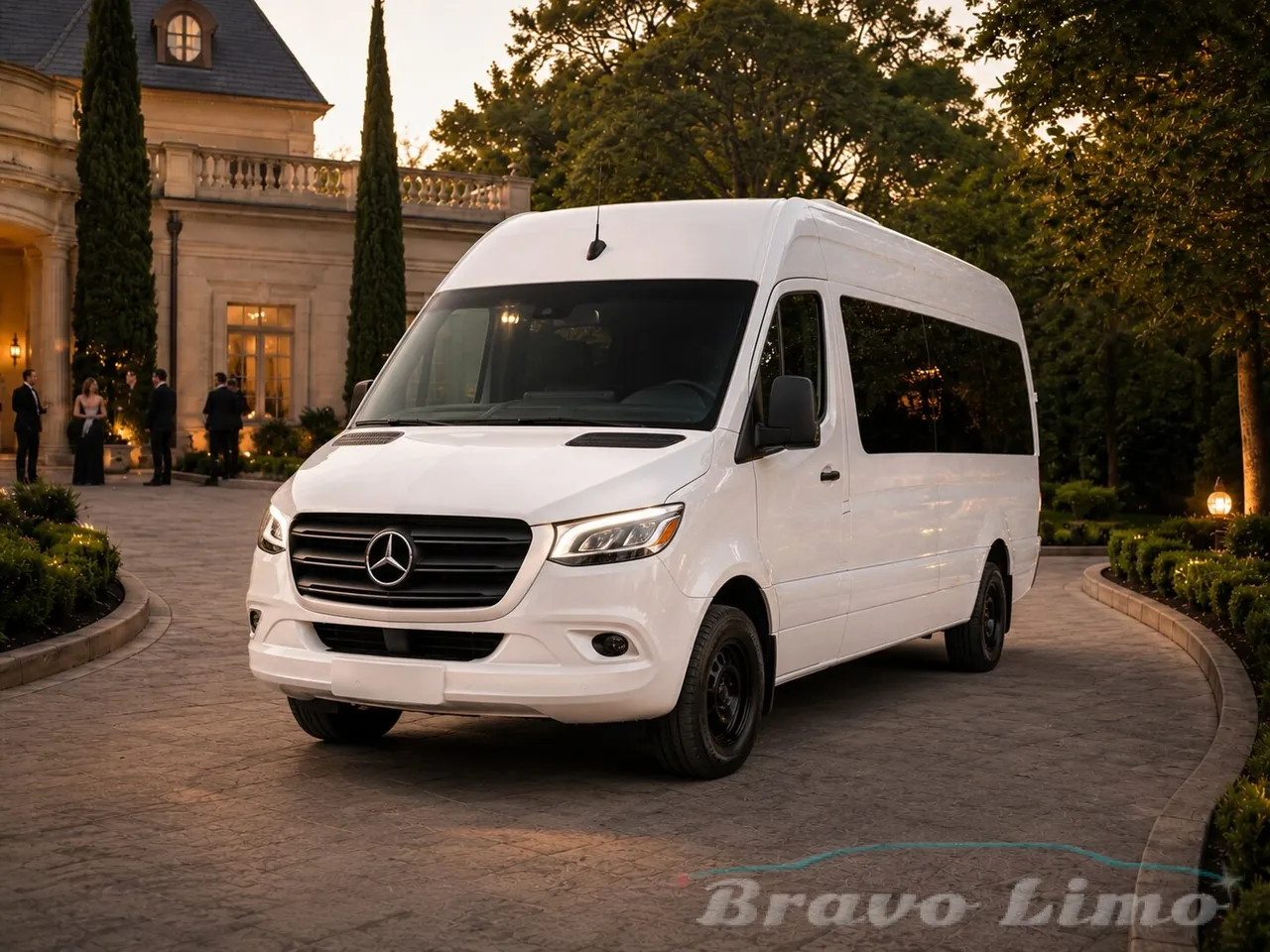 White Mercedes-Benz Sprinter to rent